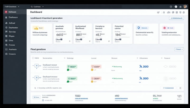 AI lead generation dashboard with automated workflow for service businesses